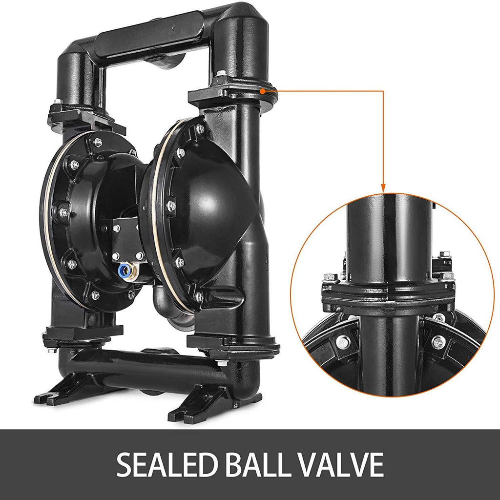 vevor 140 gpm air-operated double diaphragm pump 2" inlet outlet