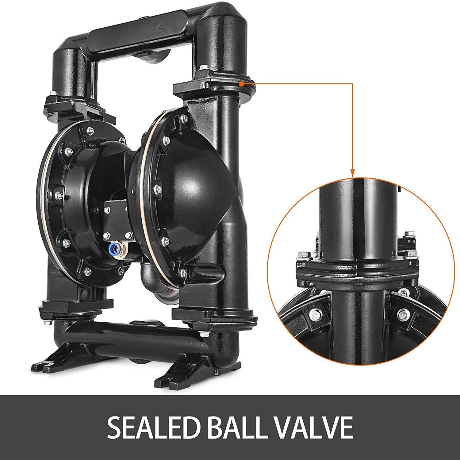 vevor 140 gpm air-operated double diaphragm pump 2" inlet outlet