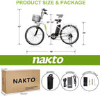 Trekpower 26" Electric Bike 6 Speed Electric Bikes for Adults 350W High Speed Ebike City Electric Bicycle with 36V10AH Removable Lithium Battery, White