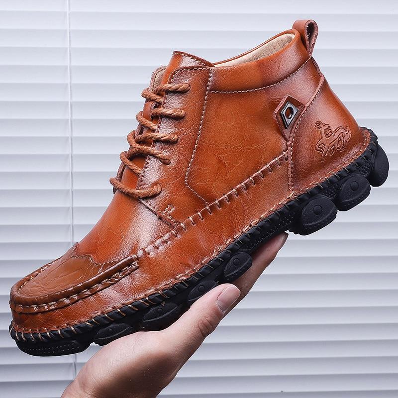 Men's Plus Size Leather Ankle Boots