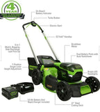 PRO 21 in. 60-Volt Battery Cordless Push Lawn Mower 5.0 Ah Battery Charger New