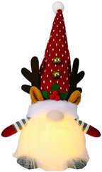 TOYANDONA 1 Pieces Christmas Gnomes Decorations with LED Light,  Swedish Tomte Christmas Elf Table Ornaments Winter Holiday Party Home Decor, Red