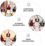 TOYANDONA 1 Pieces Christmas Gnomes Decorations with LED Light,  Swedish Tomte Christmas Elf Table Ornaments Winter Holiday Party Home Decor, Red