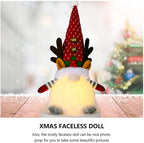TOYANDONA 1 Pieces Christmas Gnomes Decorations with LED Light,  Swedish Tomte Christmas Elf Table Ornaments Winter Holiday Party Home Decor, Red