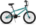 JOYSTAR Gemsbok 20 Inch Kids Bike Freestyle BMX Style for Youth and Beginner Level to Advanced Riders, 20" Wheels Juvenile Bicycles, Dual Hand Brakes Steel Frame, Black Green Oil Slick