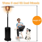 Propane Patio Heater for Outdoor Garden, 87” High Quick Space Warm Up with Simple Ignition System, Anti Tilt Switch Power Heater with Wheels, ETL Certified