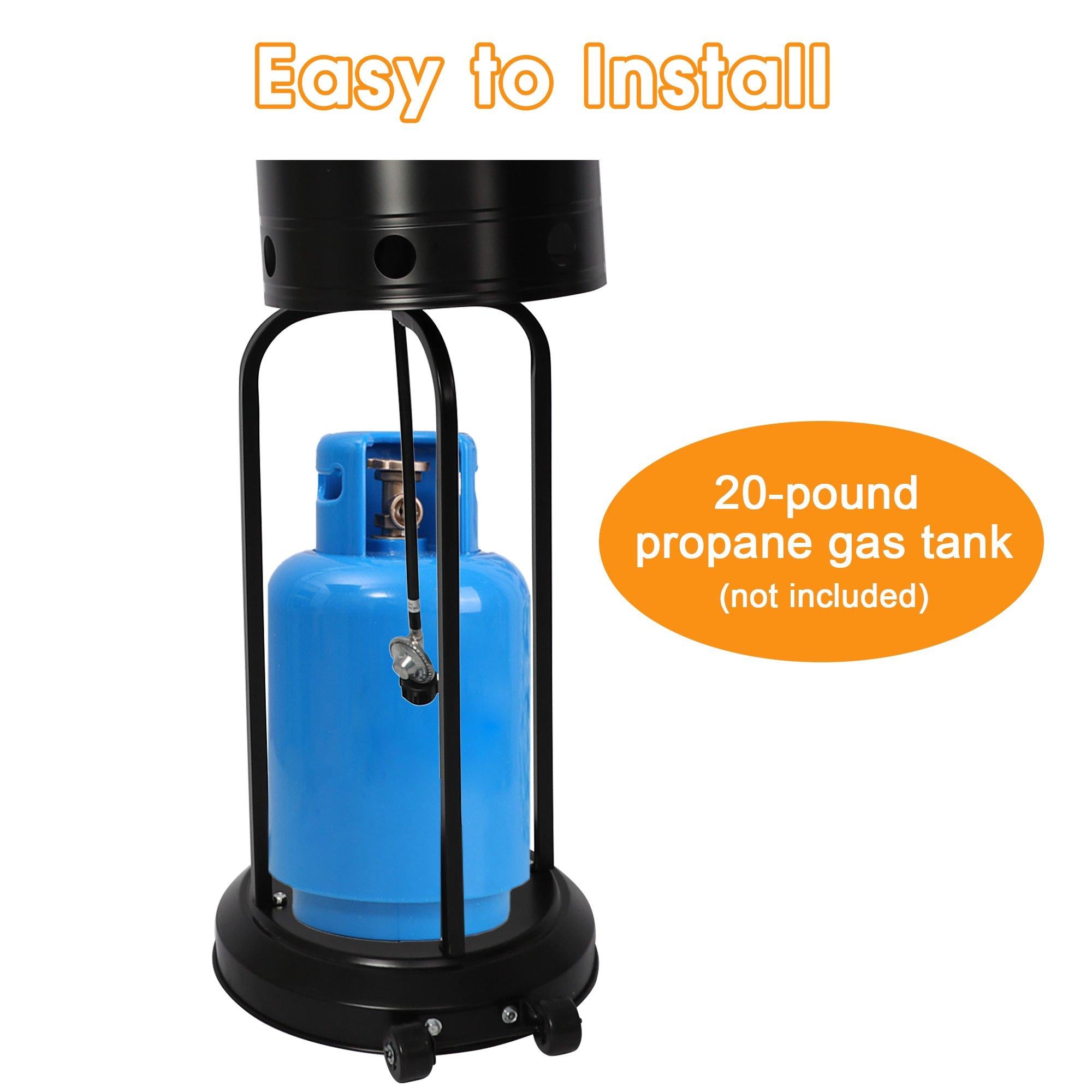 Propane Patio Heater for Outdoor Garden, 87” High Quick Space Warm Up with Simple Ignition System, Anti Tilt Switch Power Heater with Wheels, ETL Certified
