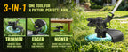20V Cordless String Trimmer, 2.0Ah Battery Powered with Fast Charger, 12'' Grass Cutter with Auto Line Feed, 3-in-1 Electric Lawn Mower Grass Trimmer &amp; Edger Lawn Tool with 8 Lines for Yard, Garden
