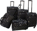 Fleur De Lis 5-Piece Spinner Luggage Set, Black, One Size,85700-5