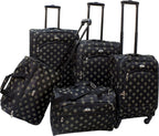 Fleur De Lis 5-Piece Spinner Luggage Set, Black, One Size,85700-5