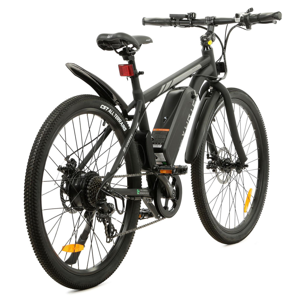 UL 26 In. 36 V 350 W 12.5 AH Black Electric City Snow Mountain Beach Bicycle  7 Speed Pedal Assist with Brushless Motor Cruiser