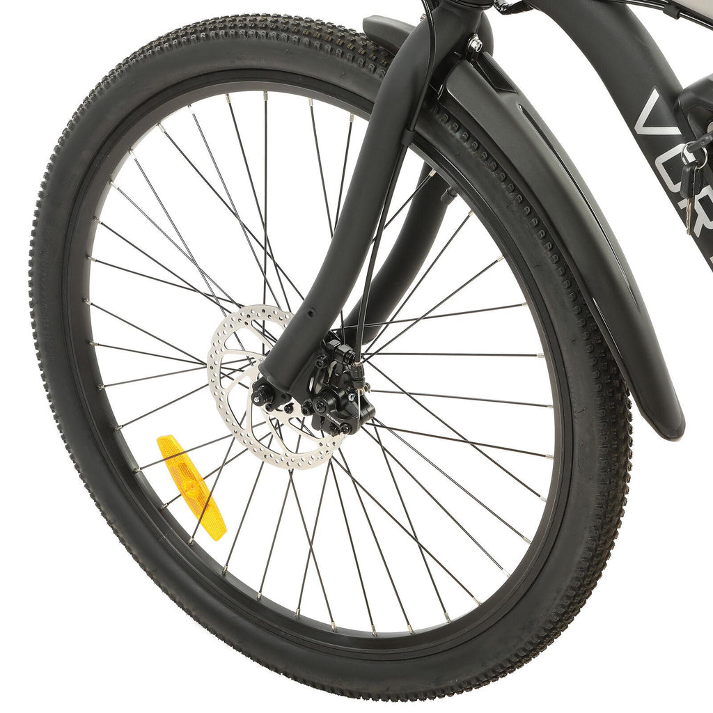 UL 26 In. 36 V 350 W 12.5 AH Black Electric City Snow Mountain Beach Bicycle  7 Speed Pedal Assist with Brushless Motor Cruiser