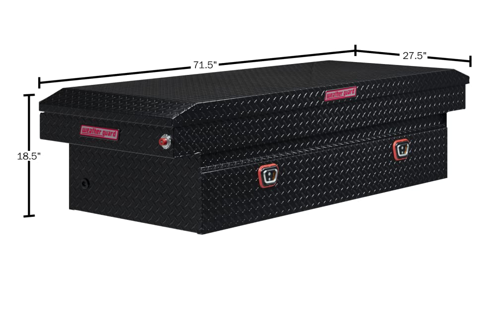 Saddle Truck Tool Box Aluminum Full Extra Wide Gloss Black