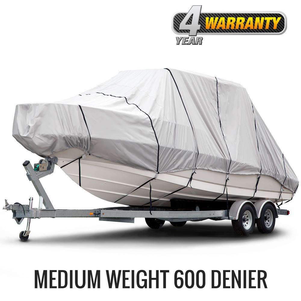 Sportsman 600 Denier 24 ft. to 26 ft. (Beam Width to 106 in.) Gray Hard Top/T-Top Boat Cover Size BTHT-8
