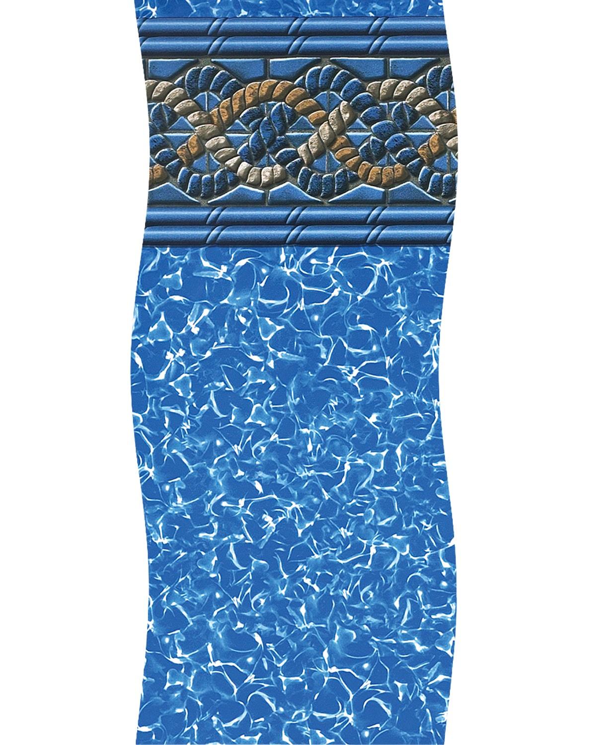 Swim Central 27' Blue and White Round Mystri Unibead Above Ground Swimming Pool Liner