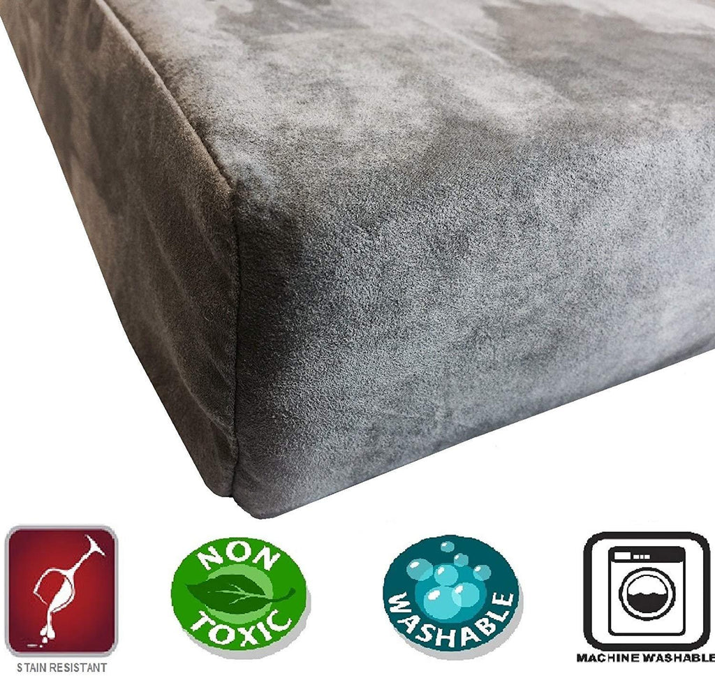 Dogbed4less XXL Orthopedic Cooling Memory Foam Pet Bed with Waterproof Internal Case + 2 Washable Microsuede External Cover for LarDog