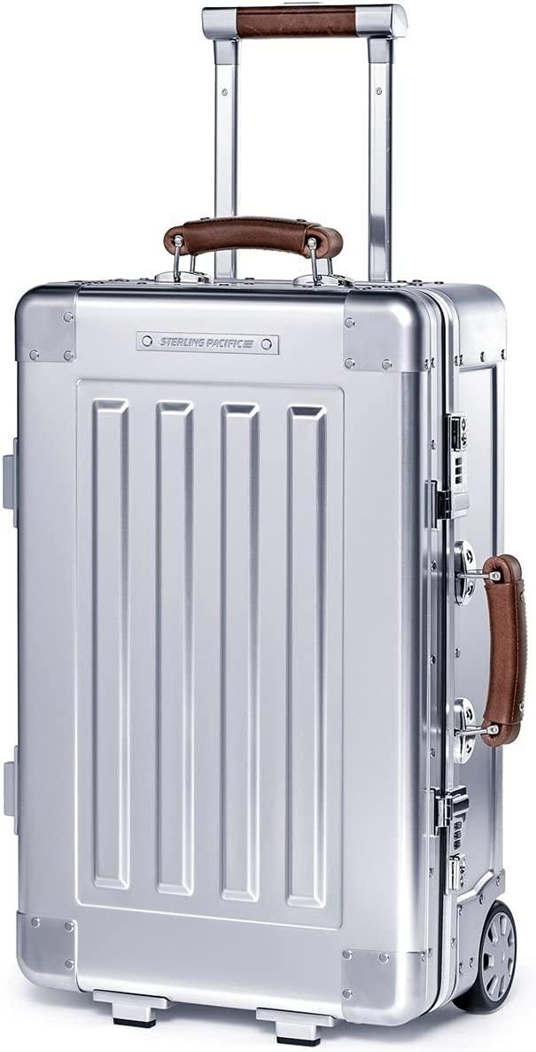 35L Cabin Travel Case - Full Aluminum Carry On Luggage, Italian Leather Handles