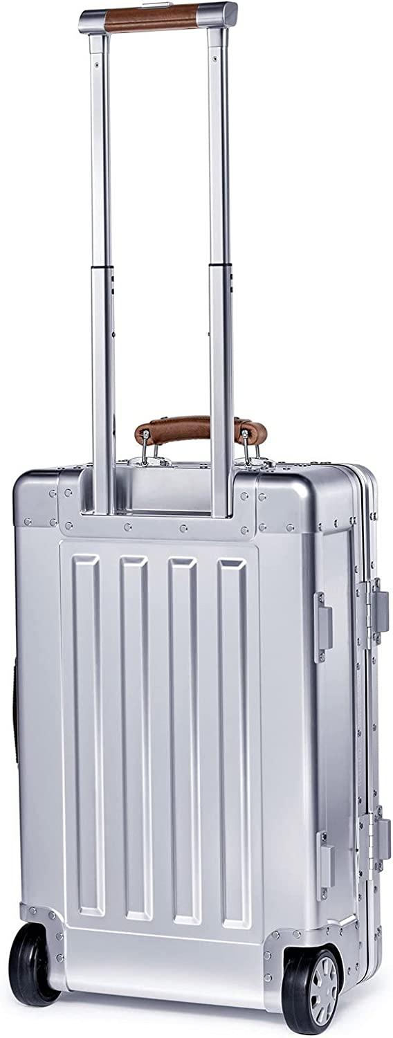 35L Cabin Travel Case - Full Aluminum Carry On Luggage, Italian Leather Handles
