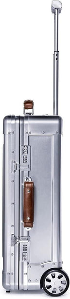 35L Cabin Travel Case - Full Aluminum Carry On Luggage, Italian Leather Handles