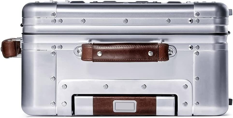 35L Cabin Travel Case - Full Aluminum Carry On Luggage, Italian Leather Handles