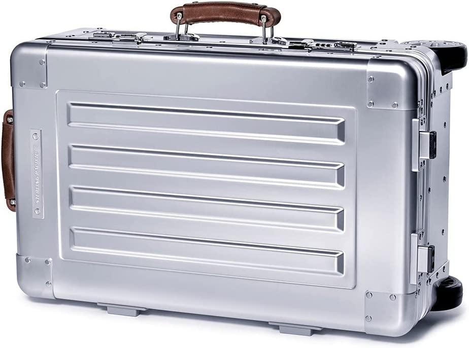 35L Cabin Travel Case - Full Aluminum Carry On Luggage, Italian Leather Handles
