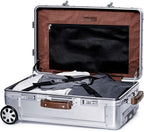 35L Cabin Travel Case - Full Aluminum Carry On Luggage, Italian Leather Handles