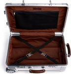 35L Cabin Travel Case - Full Aluminum Carry On Luggage, Italian Leather Handles