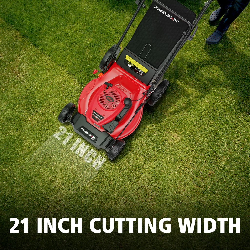 21" Self-Propelled Gas Lawn Mower | 170cc OHV Engine | Rear-Wheel Drive for Slopes | 3-in-1 Bag, Mulch &amp; Dischar| 6 Cutting Heights | Durable Steel Deck| Rear-Wheel Drive | Medium Yard