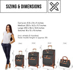 Luggage Set 4 Piece- Softside Expandable Lightweight Suitcase Set With 360 Spinner Wheels - Travel Set includes a Tote Bag, 20-Inch Carry on, 24 &amp; 28 Inch Checked Suitcases (Black)