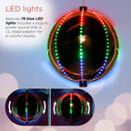 13 in. Tall Multi-Color LED Lights Alpine Hanging Christmas Ball Ornament, Silver