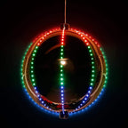 13 in. Tall Multi-Color LED Lights Alpine Hanging Christmas Ball Ornament, Silver