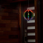 13 in. Tall Multi-Color LED Lights Alpine Hanging Christmas Ball Ornament, Silver