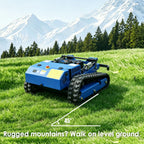 Remote Control Lawn Mower,Oil-Electric Hybrid Crawler Track Mower,3-15CM Cutting Height Professional Landscape and Estate Mower for Slope(45°) LarTurf Grass Cutting