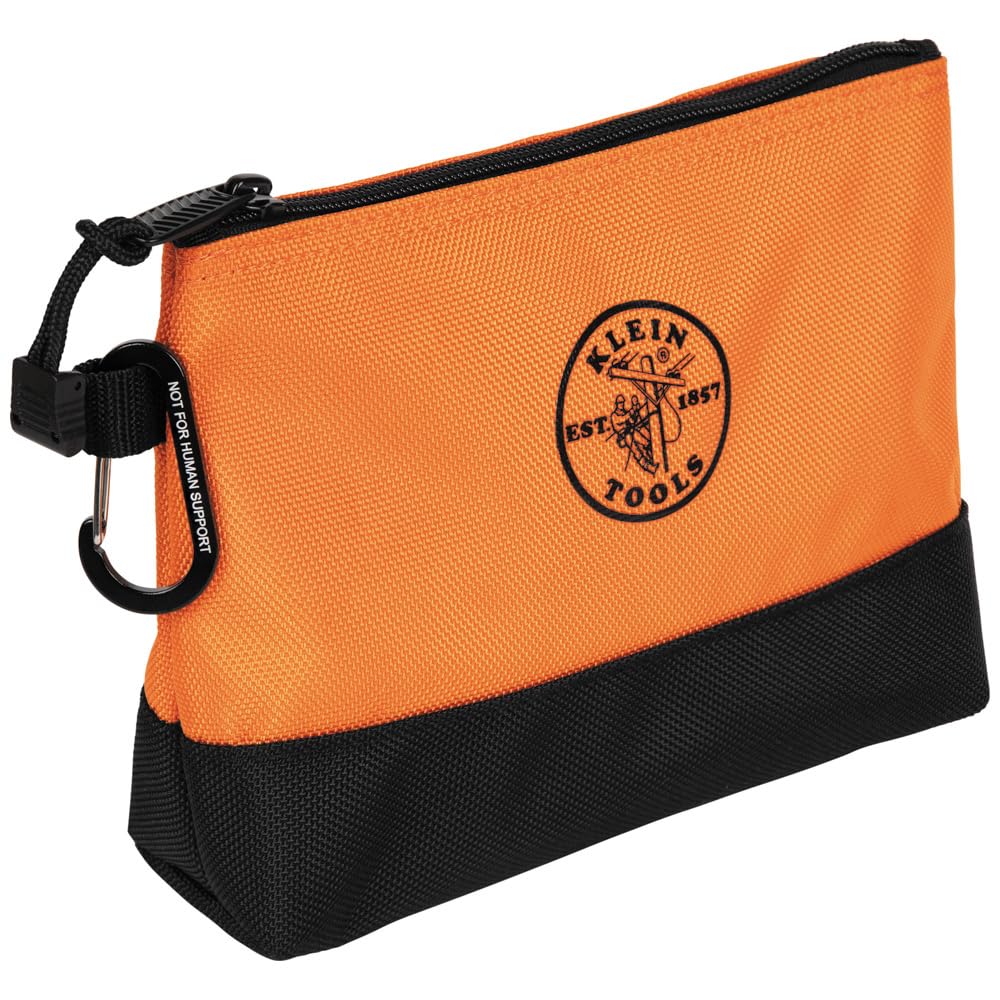 55569 Stand-Up Zipper Bag Tool Pouch with Carabiners, Reinforced Gusseted Bottoms, Water Resistant 1680d, Multi-Size 5-Pack