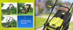 40V 16-inch Cordless Lawn Mower with 45L Grass Collection Bag, 6 Position Height Adjustment Electric Lawn Mower, 2 x 20V 4.0Ah Battery Powered Push Lawnmower, 2.4A Fast Charger, Lemon Green