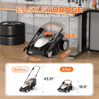 40V (2 x 20V) 16.6" Electric Lawn Mower Cordless, Walk Behind Lawn Mower with 6-Height Adjust, Portable &amp; Lightweight Push Battery Powered Lawn Mower (2 * 4.0AH Batteries Included)
