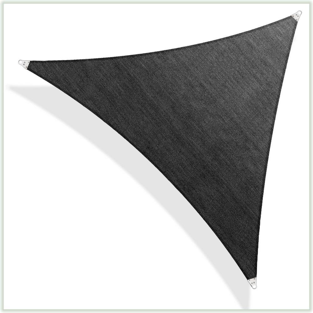 28 ft. x 28 ft. 260 GSM Reinforced (Super Ring) Black Triangle Sun Shade Sail
