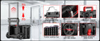 Rolling Tool Box with Wheels Heavy Duty,Modular Stackable Tool Box Organizer,Waterproof Toolbox for Hand/Power Tools,Removable Divider/Parts Box,All-terrain Durable Wheels,Telescopic Pull Rod Handle