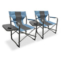 Elite Director's Teal/Gray Steel Folding Lawn Chair (2-Pack)