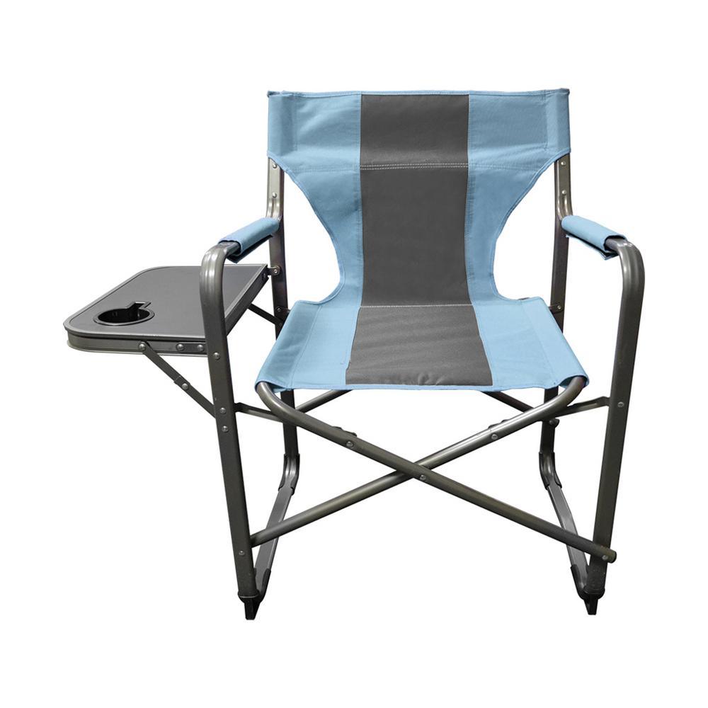 Elite Director's Teal/Gray Steel Folding Lawn Chair (2-Pack)