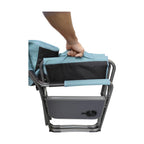 Elite Director's Teal/Gray Steel Folding Lawn Chair (2-Pack)