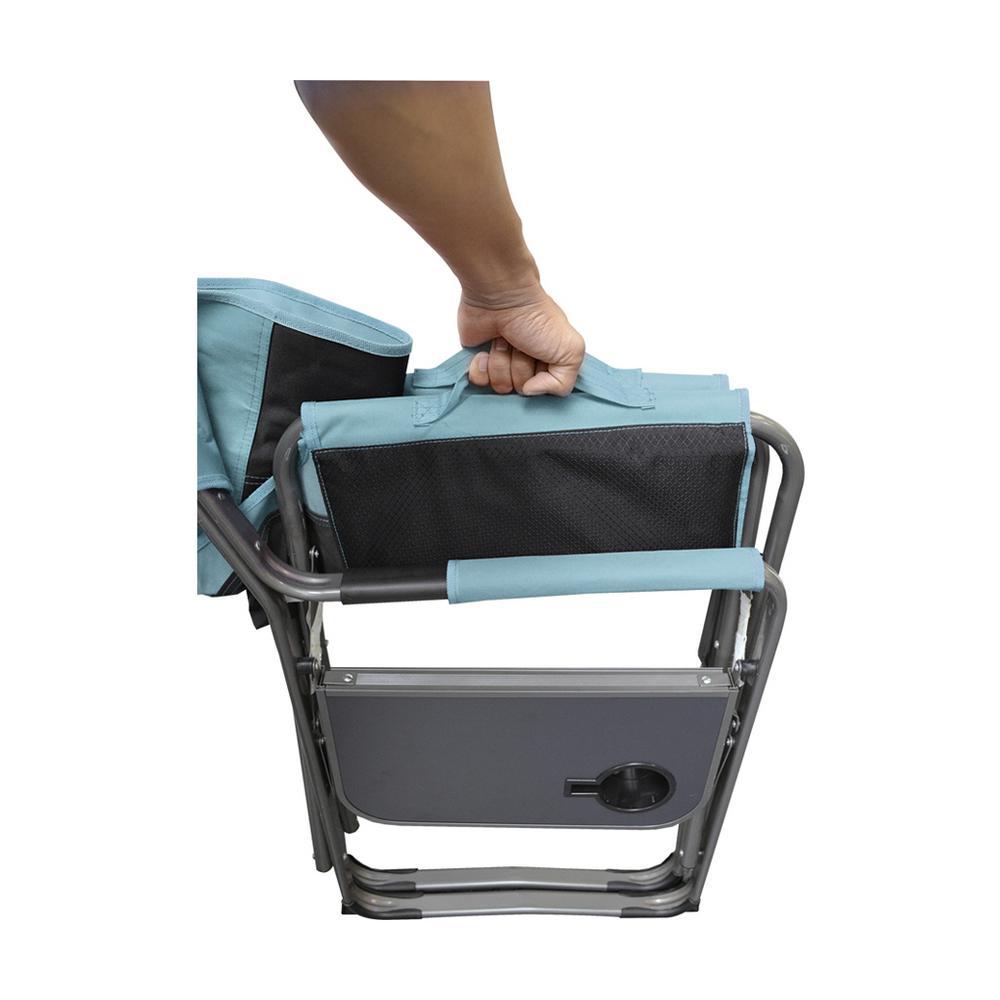 Elite Director's Teal/Gray Steel Folding Lawn Chair (2-Pack)
