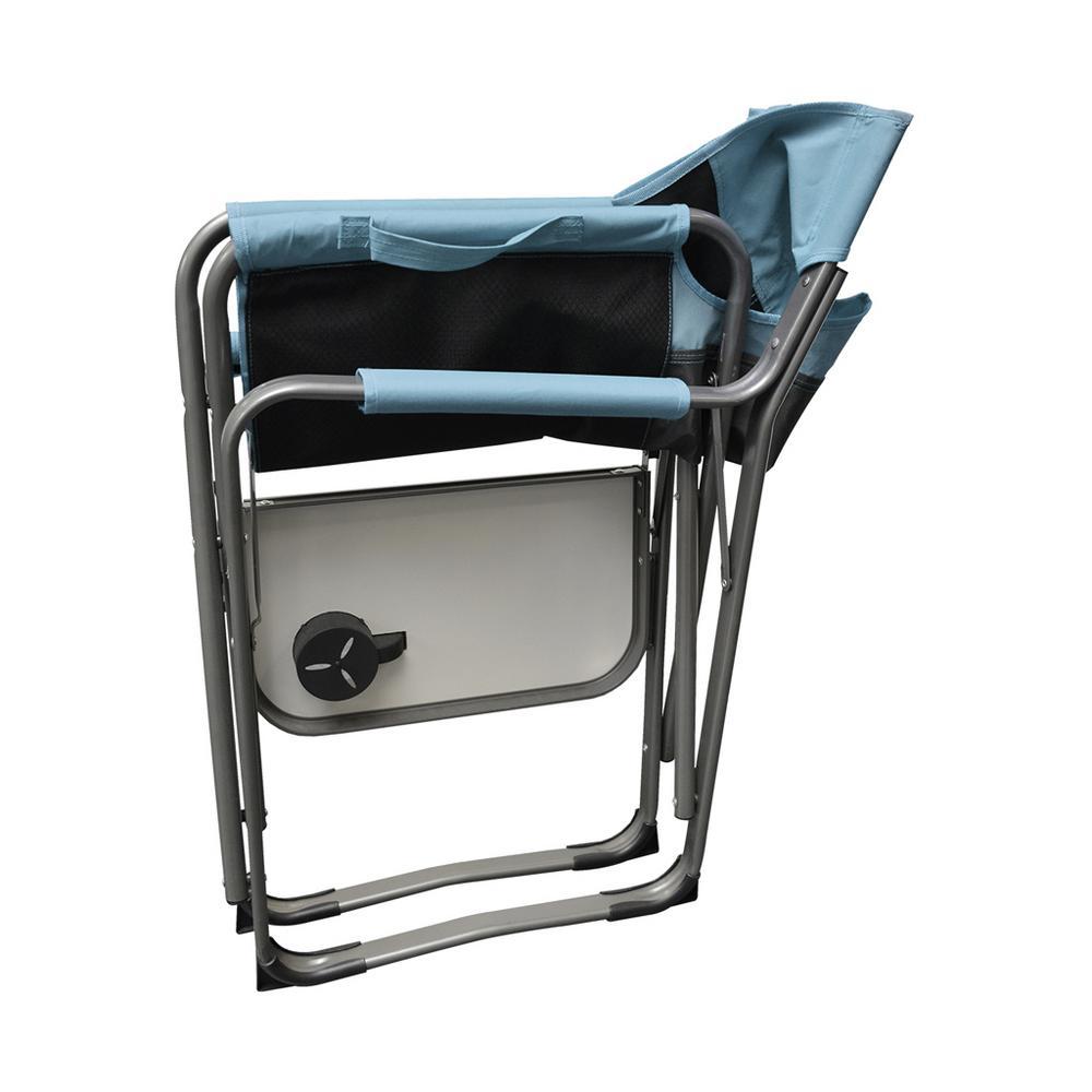Elite Director's Teal/Gray Steel Folding Lawn Chair (2-Pack)