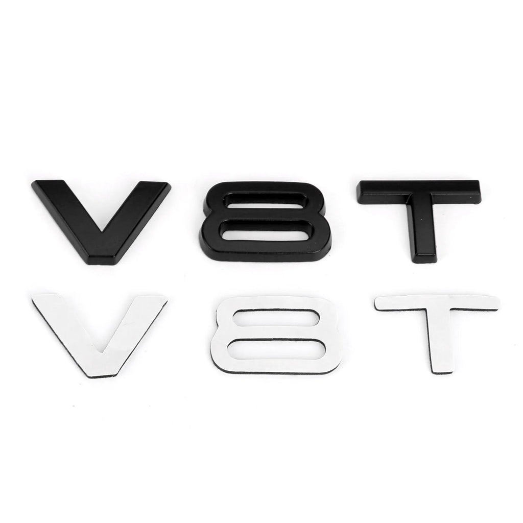 Audi A1 A3 A4 A5 A6 A7 Q3 Q5 Q7 S6 S7 S8 S4 SQ5 Black V8T Emblem Badge Fit Generic