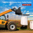 yitamotor 60" 4000lbs clamp on pallet forks heavy duty forks for tractor loader bucket