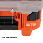 54500MBX MODbox Tall Compartment Box, Half-Width Tool Organizer, Small Parts Tool Box with 10 Compartments, 4 Removable Bins, Stackable Module