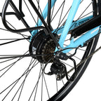 Hyper Bicycles E-Ride Electric Pedal Assist Commuter Bike, 700C Wheels, Blue