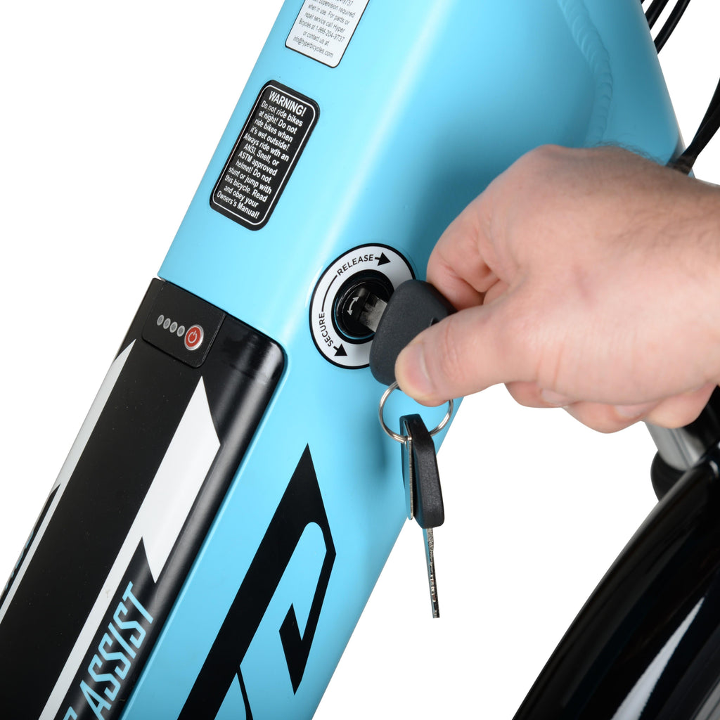Hyper Bicycles E-Ride Electric Pedal Assist Commuter Bike, 700C Wheels, Blue