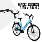 Hyper Bicycles E-Ride Electric Pedal Assist Commuter Bike, 700C Wheels, Blue