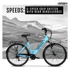 Hyper Bicycles E-Ride Electric Pedal Assist Commuter Bike, 700C Wheels, Blue